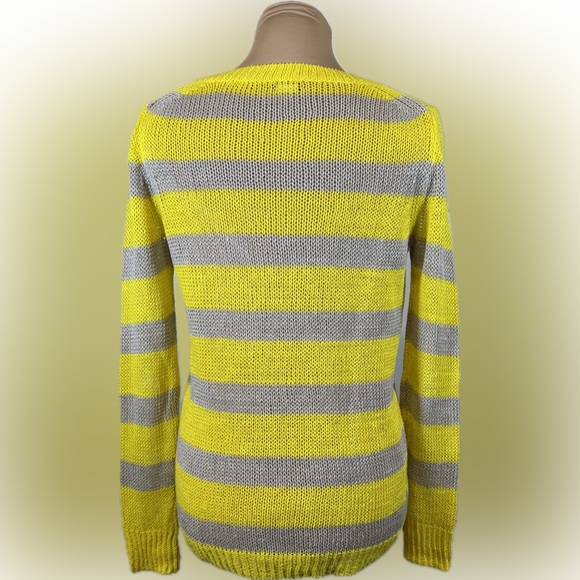 J. Crew Yellow Beige Striped Sweater - Picture 3 of 8